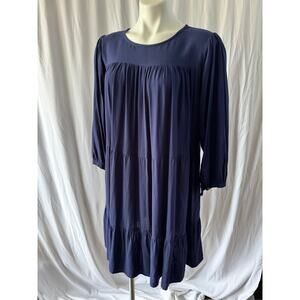 Women’s Navy Blue Tiered Boho Dress – Size Medium